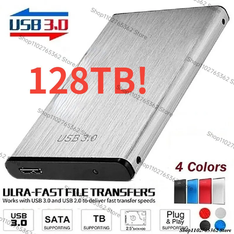 

Original High-speed 128TB SSD Portable External Solid State Hard Drive 64TB 16TB 8TUSB3.0 Interface Mobile Hard Drive For Laptop