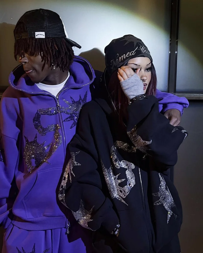 

Y2k толстовки в готическом стиле в стиле панк с ярким принтом, рубашка с капюшоном на молнии, свитер, уличные женские повседневные Пуловеры с длинным рукавом