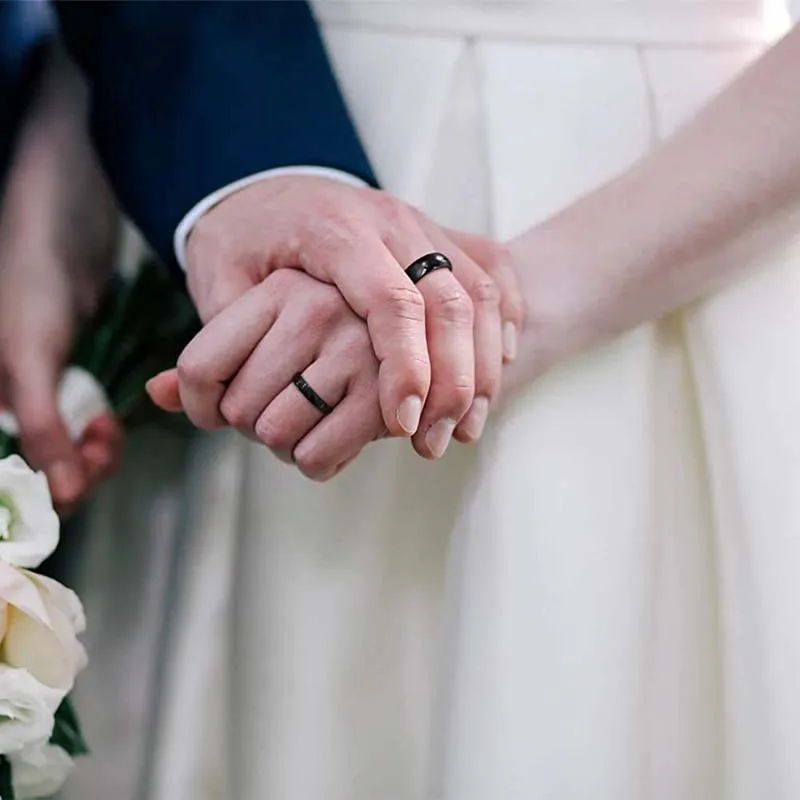 Tigrade 2/4/6/8 мм простое черное кольцо для мужчин и женщин титановое обручальное