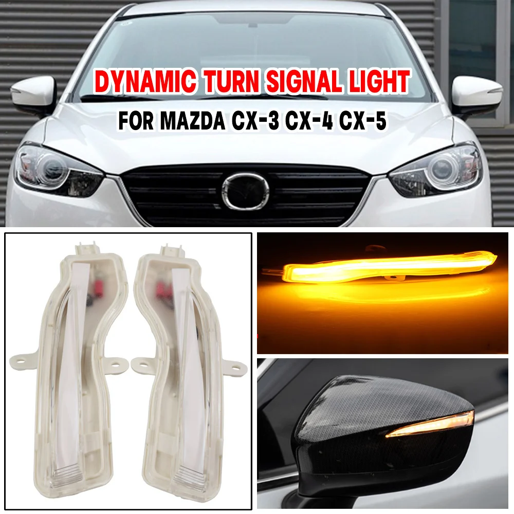 

2pcs Dynamic Turn Signal LED Side Mirror Indicator Blinker Sequential Light For Mazda CX-3 CX3 2016-2018 CX-4 CX4 CX-5 CX5 KE