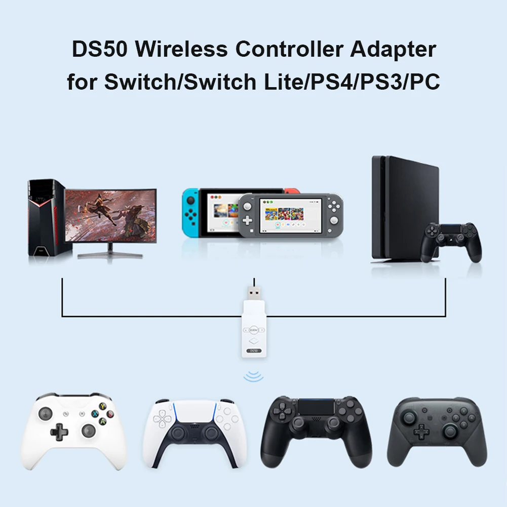 DS50 Gamepad Converter Receiver For Sony PS5 PS4 PS3 For Nintendo Switch Bluetooth-compatible Gaming Controller Wireless Adapter images - 6