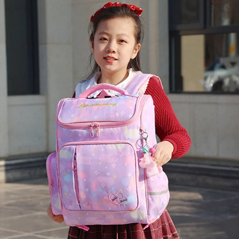 Children Tie Dye Fashion Students Schoolbags with Pendant New Primary Girl High-capacity Backpacks for Travel Drop Shipping Hot