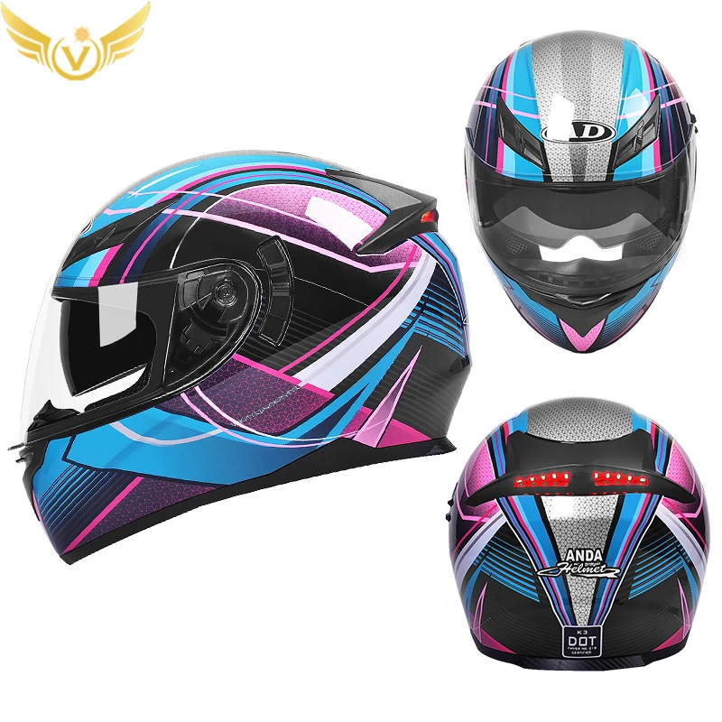 

Formula 1 Full Face Led Helmet Enduro Motorcycle Helmet Qualifier Racing With Sun Dual Visor Anti-fog for Adult Youth Men Women