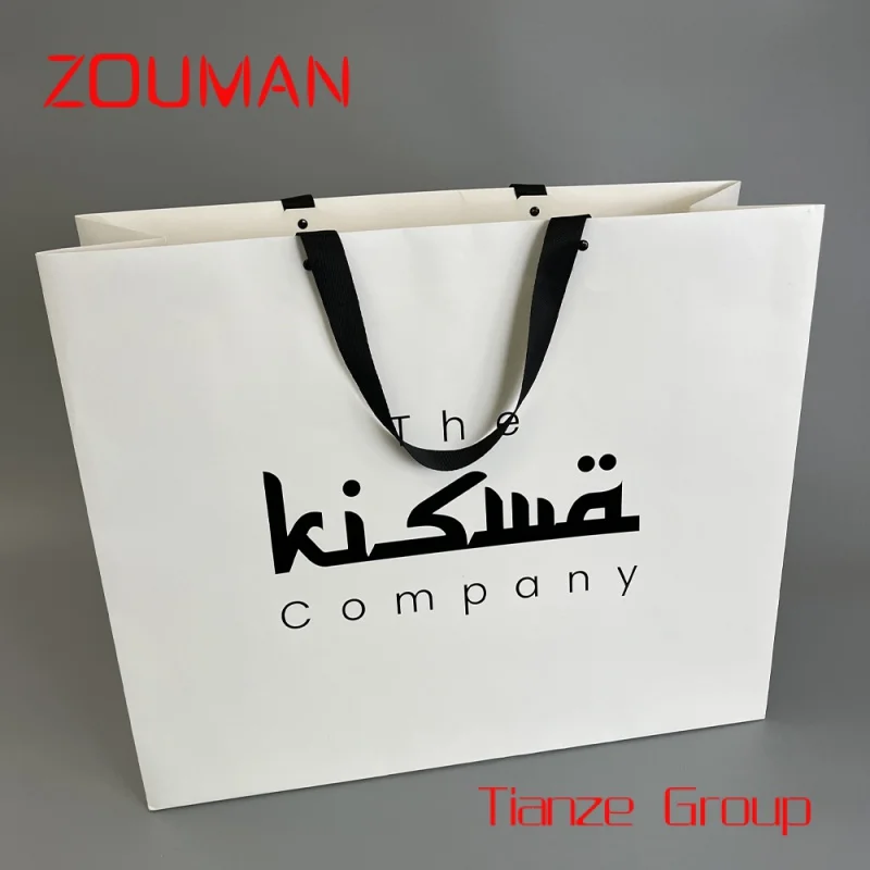 Пользовательский принт вашего собственного логотипа белый коричневый крафт