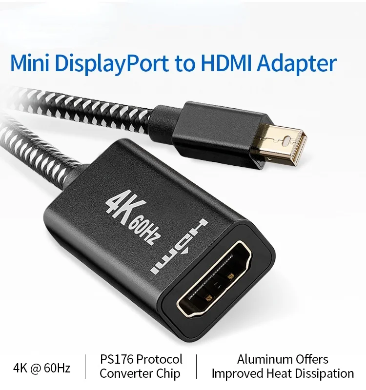 Высококачественный мини-адаптер DisplayPort в HDMI-совместимый кабель HD Mini DP(Thunderbolt)