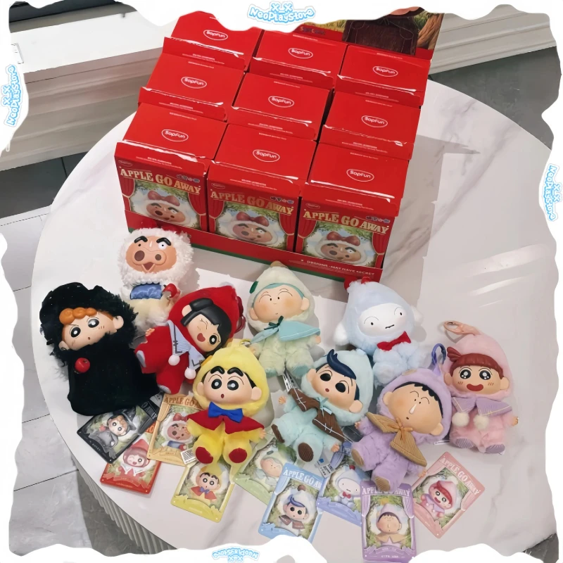 Фото Коллекционные фигурки Sopfun Crayon Shin-chan: Серия «Сказки о гномах» — виниловые куклы-брелоки в закрытых коробках, игрушки-украшения, подарки на день рождения №1