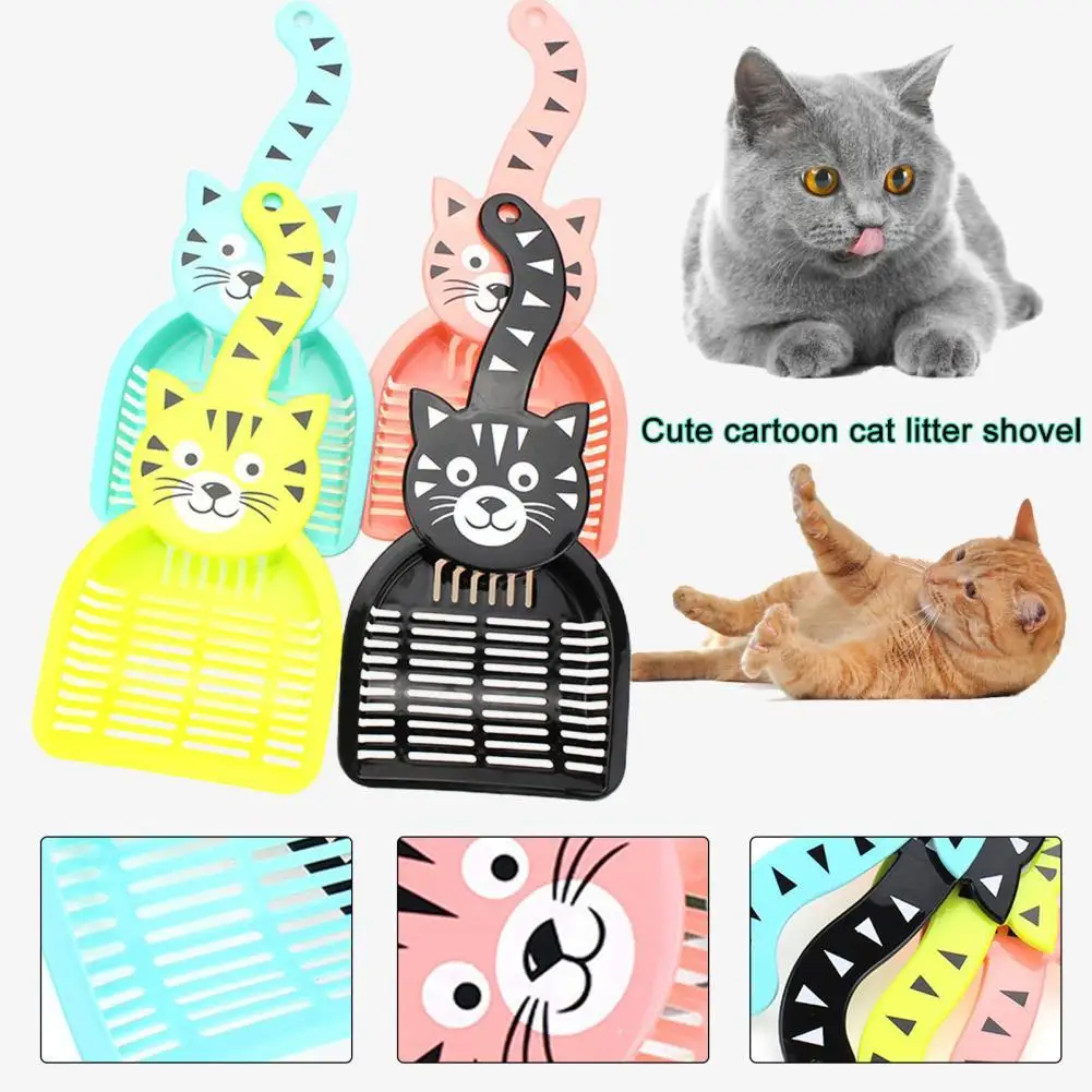 

Useful Cat Shovel Clear Printed Labor-saving Ergonomically Designed Pet Shovel Cat Litter Scoop Pet Scoop Shovel