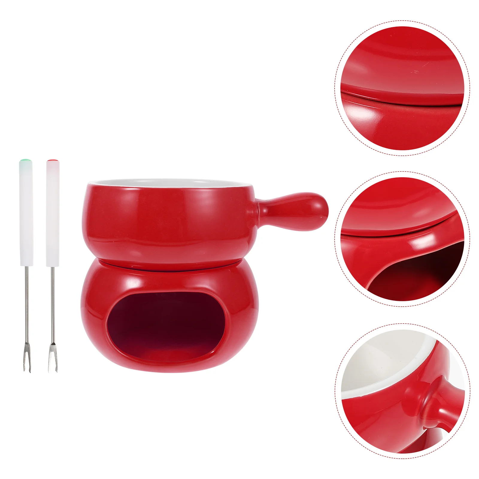 

Fondue Pot Chocolate Melting Set Cheese Warmer Butter Ceramic Porcelain Fountain Mini Warming Candy Light Tea Kitchen Warmers