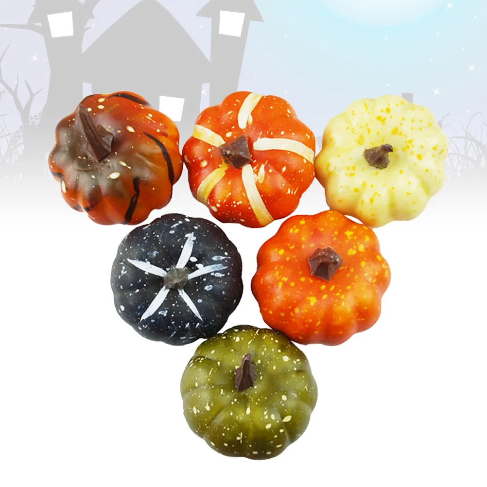 

6pcs Pumpkin Statue Pumpkin Pumkin Figure Party Favor Gifts Orange Pumpkin Decor