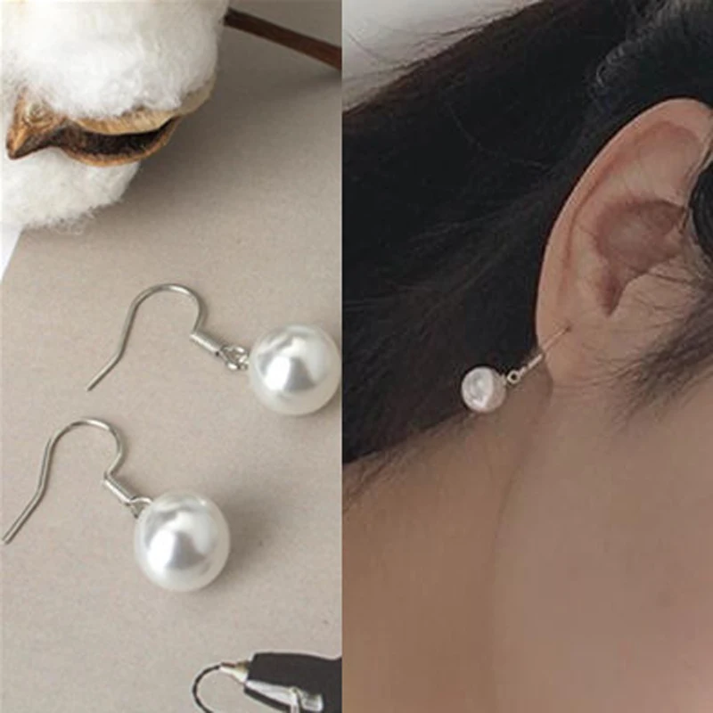 

Fashion Women Hypoallergenic Stud Earrings Natural Round Pendant High Quality Imitation Pearl Earrings Jewelry Girl Gift Wholesa