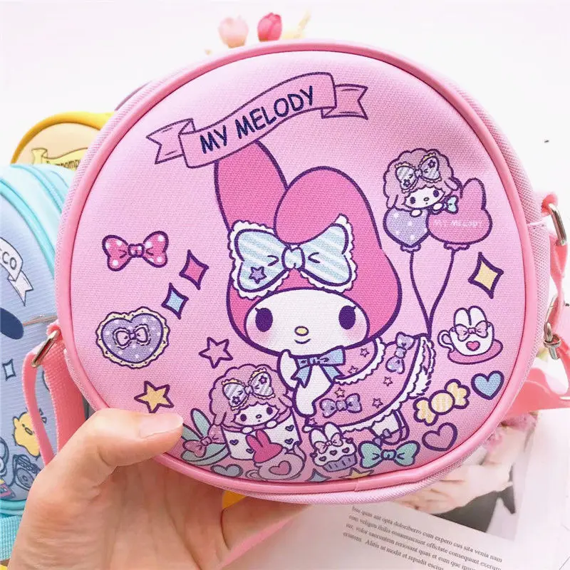 Purses and Handbags Sanrio Messenger Bag Cartoon Kuromi Cinnamoroll Babycinnamoroll Girl Heart Cute Women Bag Small round Bag