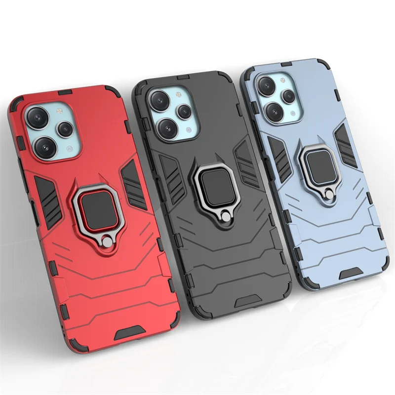 

For Xiaomi POCO M6 Pro Case for POCO M6 Pro 5G Case Protective Cover Phone Stand Armor Finger Ring Cover For POCO M6 Pro Case