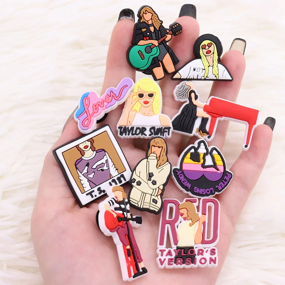 

Смешанные 50 шт. пвх клипсы певица женщина влюбленная гитара версия Croc Jibz Fit Браслеты садовая обувь декоративные кнопки подарок для детей