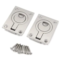 2pcs flush ring pull handles stainless steel boat hatch latch cabinet flush mount lifting ring pull handle