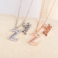 2022 sterling silver s925 new z letter ladies necklace boutique fashion simple design sense high end collarbone chain