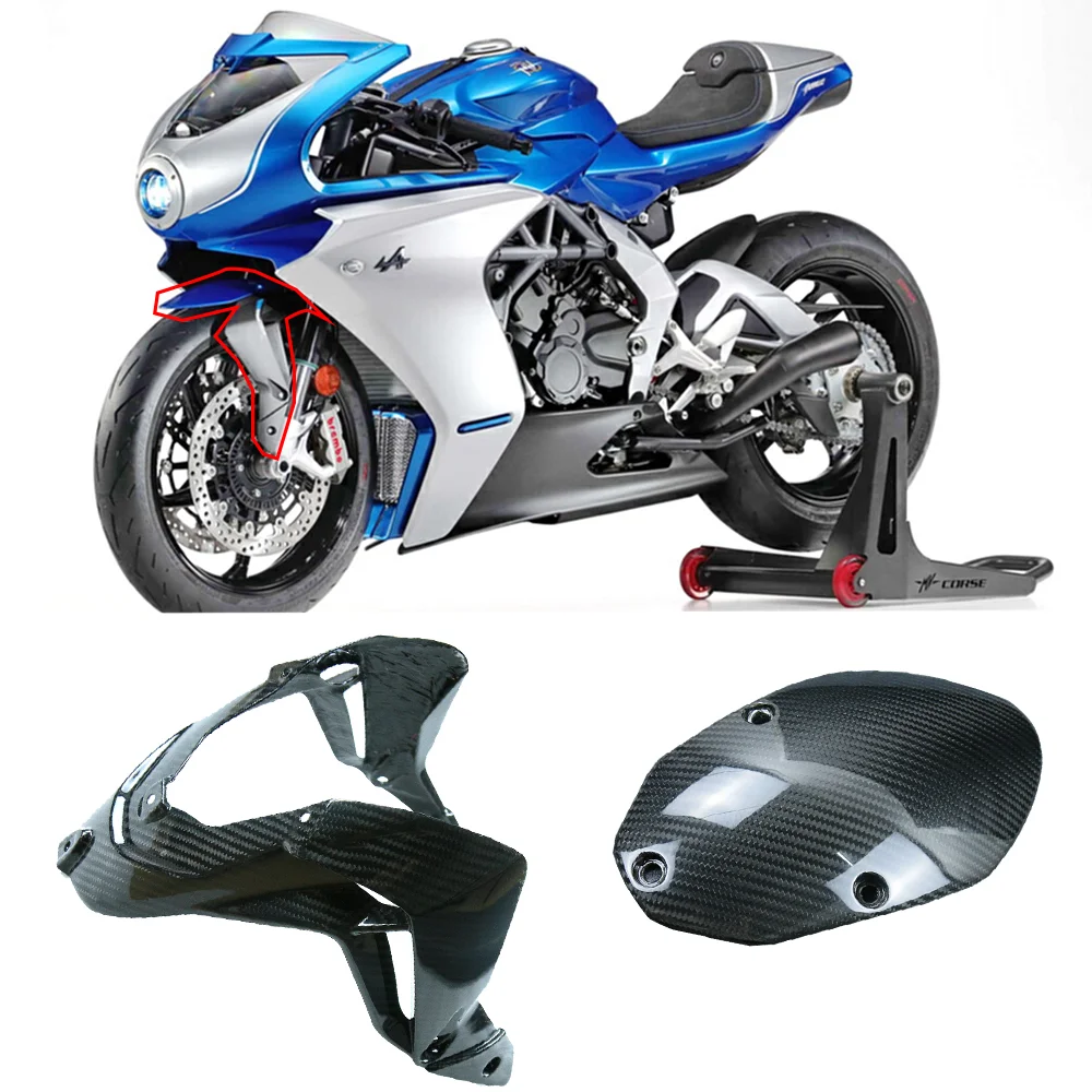 

100% Dry Full Carbon Fiber Motorcycle Modified Accessories Front Fender Spare Parts For MV Agusta SuperVeloce 800 2020 - 2022