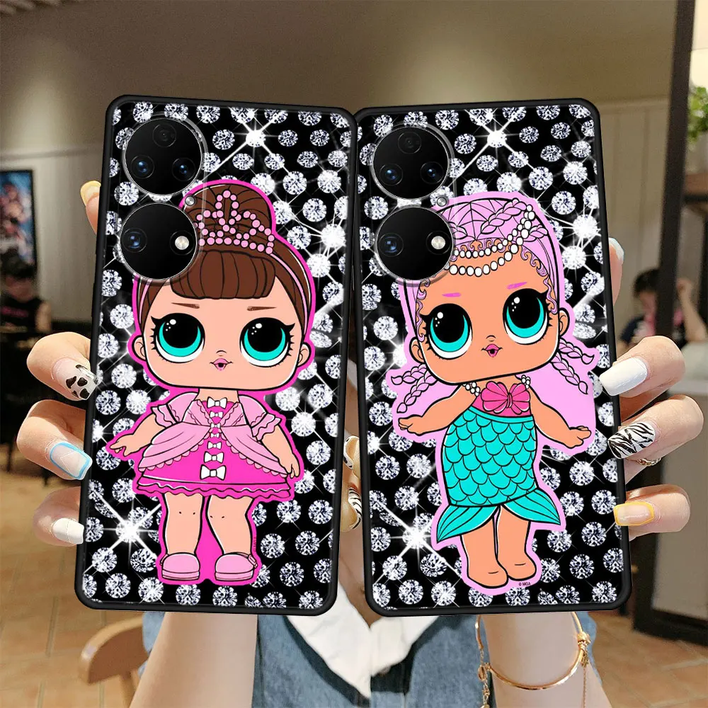 

LOL Surprise Bling Cell Case Funda for Huawei P30 Nova 5T P50 P20 Pro 9 SE P40 Lite P50E Y9 Y7 E P Smart TPU Protection Luxury