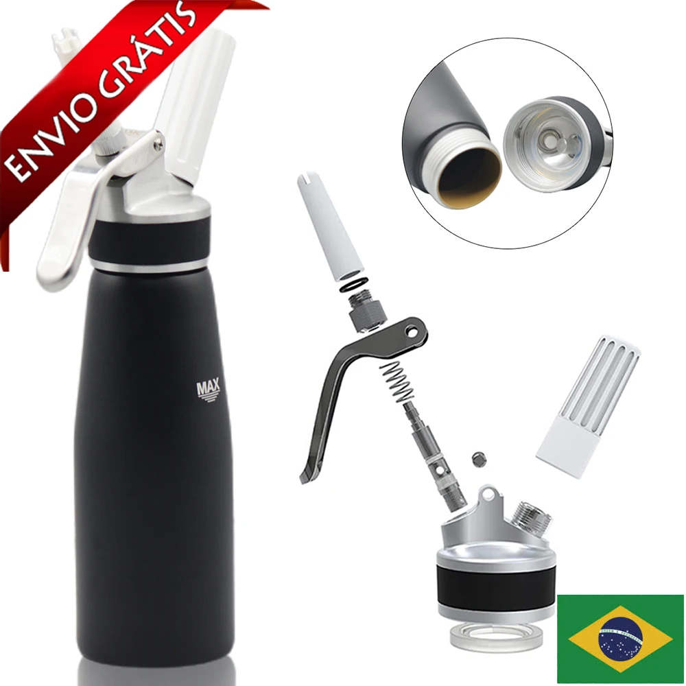

Dispensador de chantilly de alumínio Whipper ferramentas de sobremesa com bicos conta-gotas