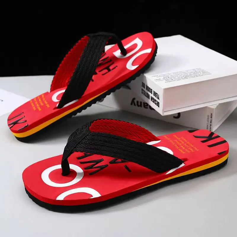 

Fashion Mixed Color Men's Flip Flops Summer Soft Elastic Comfortable Non-slip Outdoor Beach Shoes Cool Breathable Male Slippers