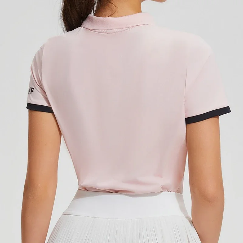 Фото Summer New Sports Tops Women quick-drying Breathable Fitness T-shirt Tennis Golf Short-sleeved Polo Shirt  badminton shirts №3