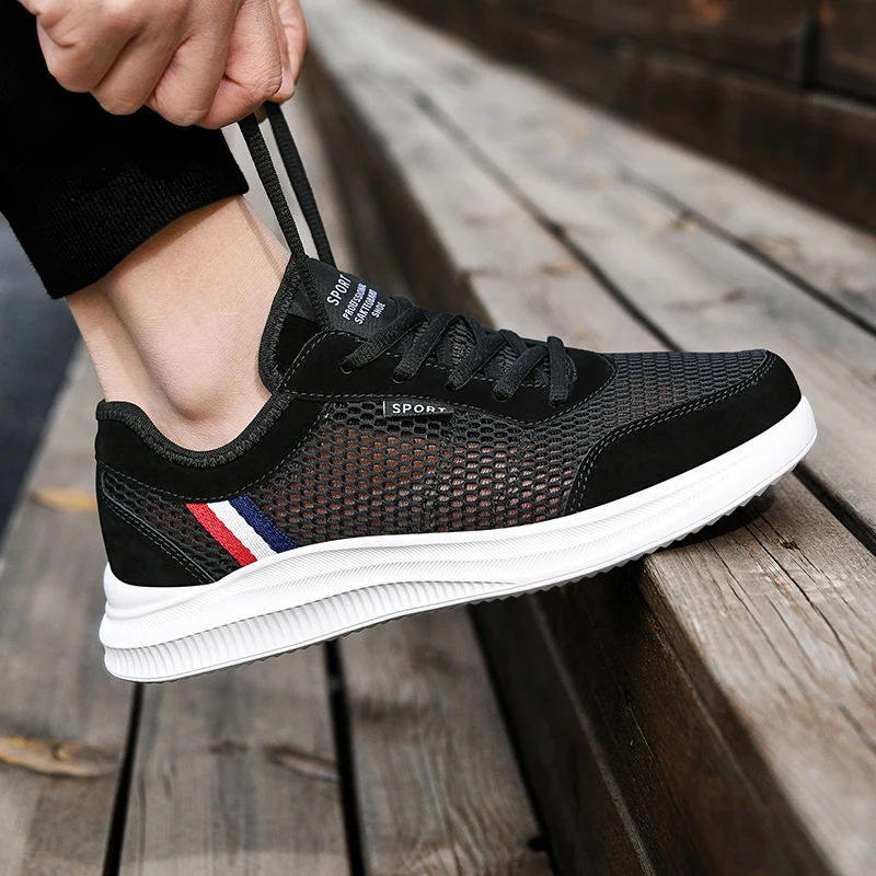 

Summer Men Shoes Mesh Breathable Male Casual Flat Shoes Light Men's Sneakers Lace-Up Walking Tenis Masculino Zapatillas Hombre