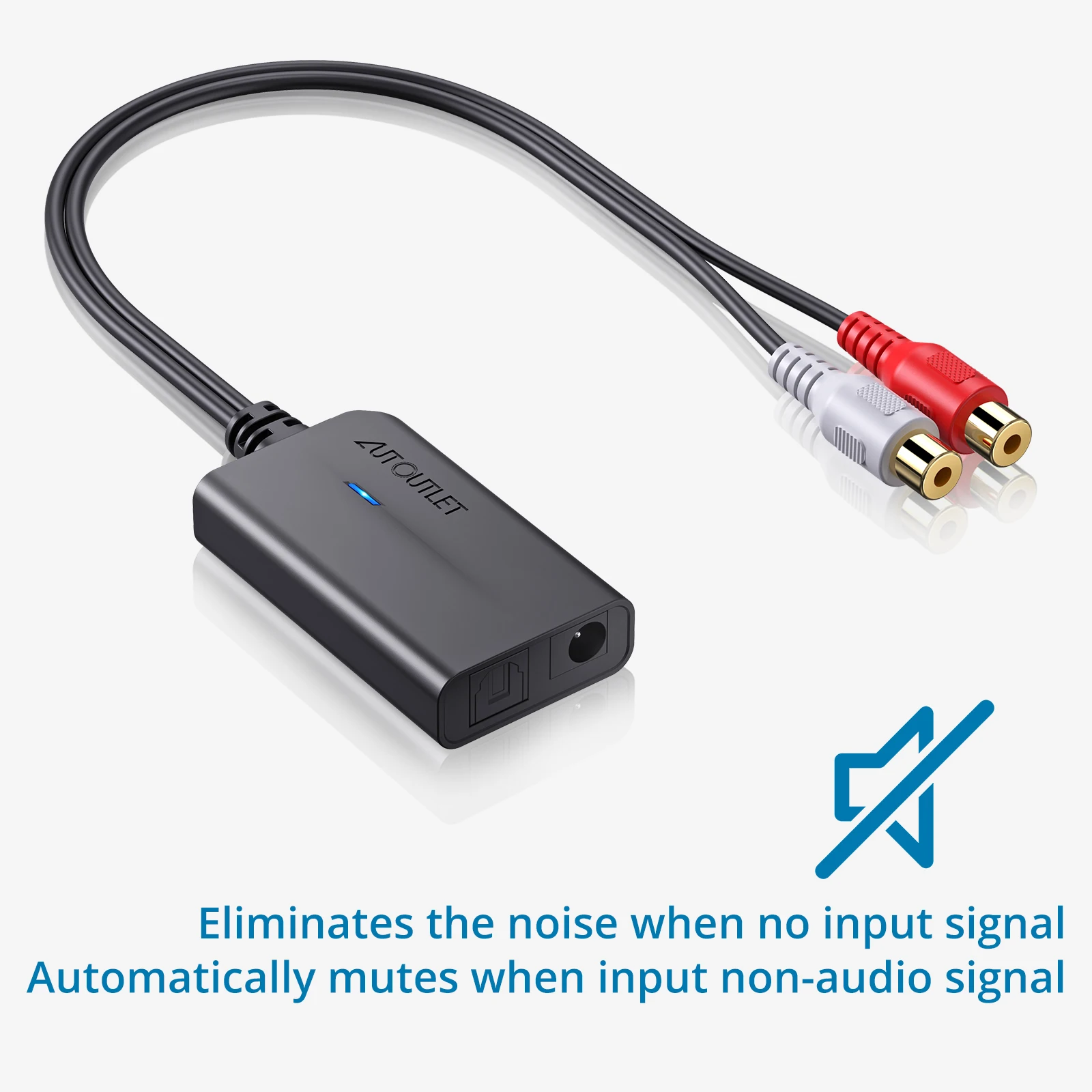Конвертер AUTOUTLET 192 кГц 24 бит DAC оптический SPDIF Toslink в RCA аналоговый аудио адаптер