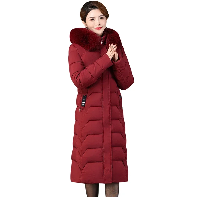 Женское зимнее тонкое пальто выше колена парки с хлопковой подкладкой верхняя