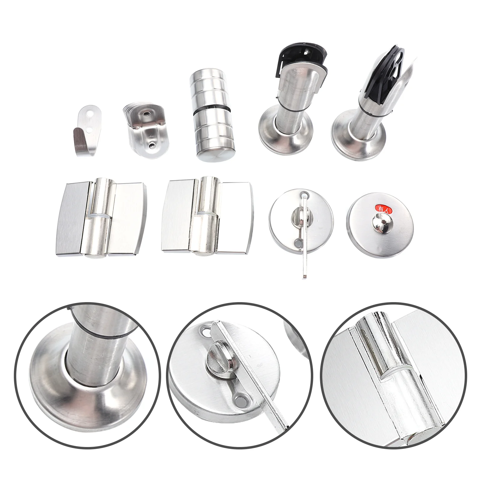 

1 Set Restroom Partition Parts Stainless Steel Bathroom Partition Fittings Kit