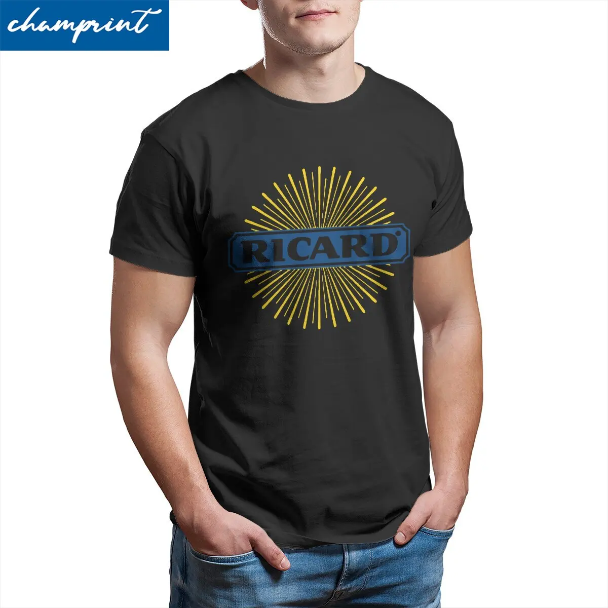 

Crazy Ricard Anime T-Shirts Men O Neck Pure Cotton T Shirt Alcohol Short Sleeve Tee Shirt New Arrival Clothes