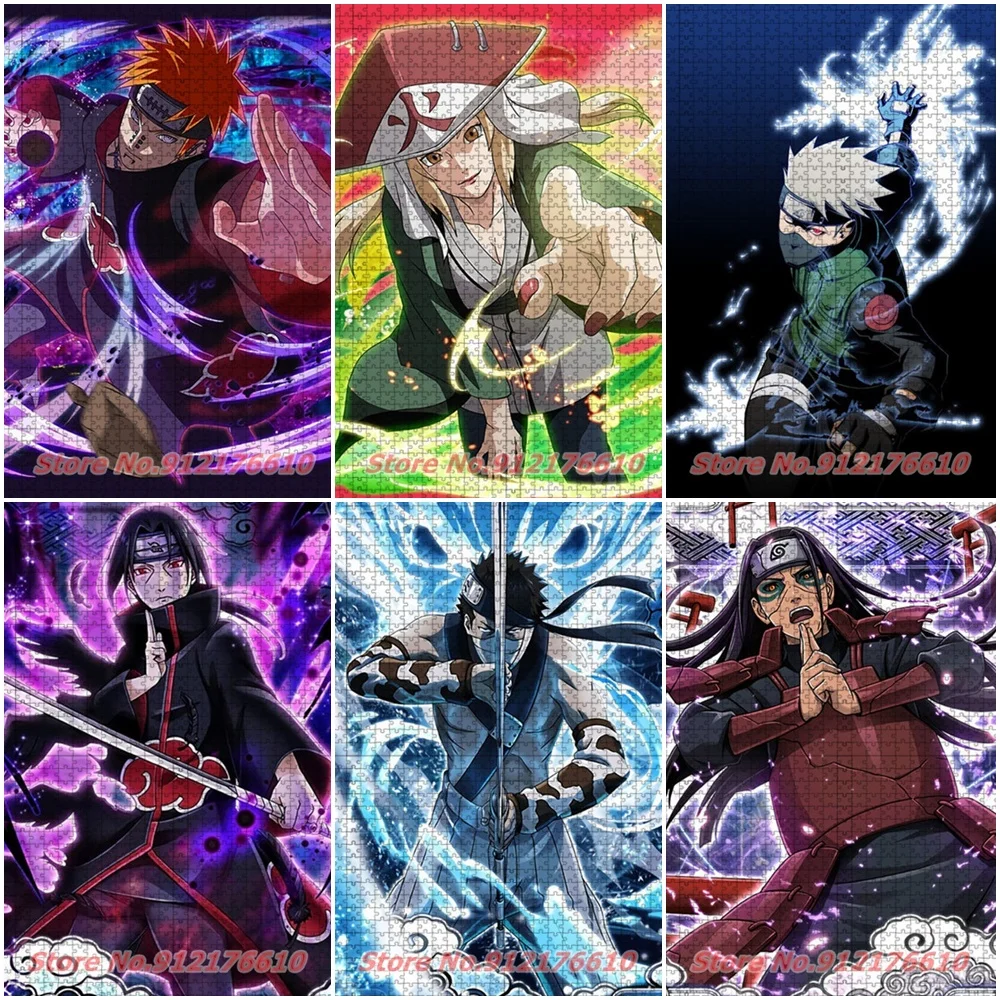 

Kakashi Naruto 1000 Piece Jigsaw Puzzles Bandai Anime Uchiha Sasuke Diy Creative Puzzle Paper Decompress Educational Toys Gifts