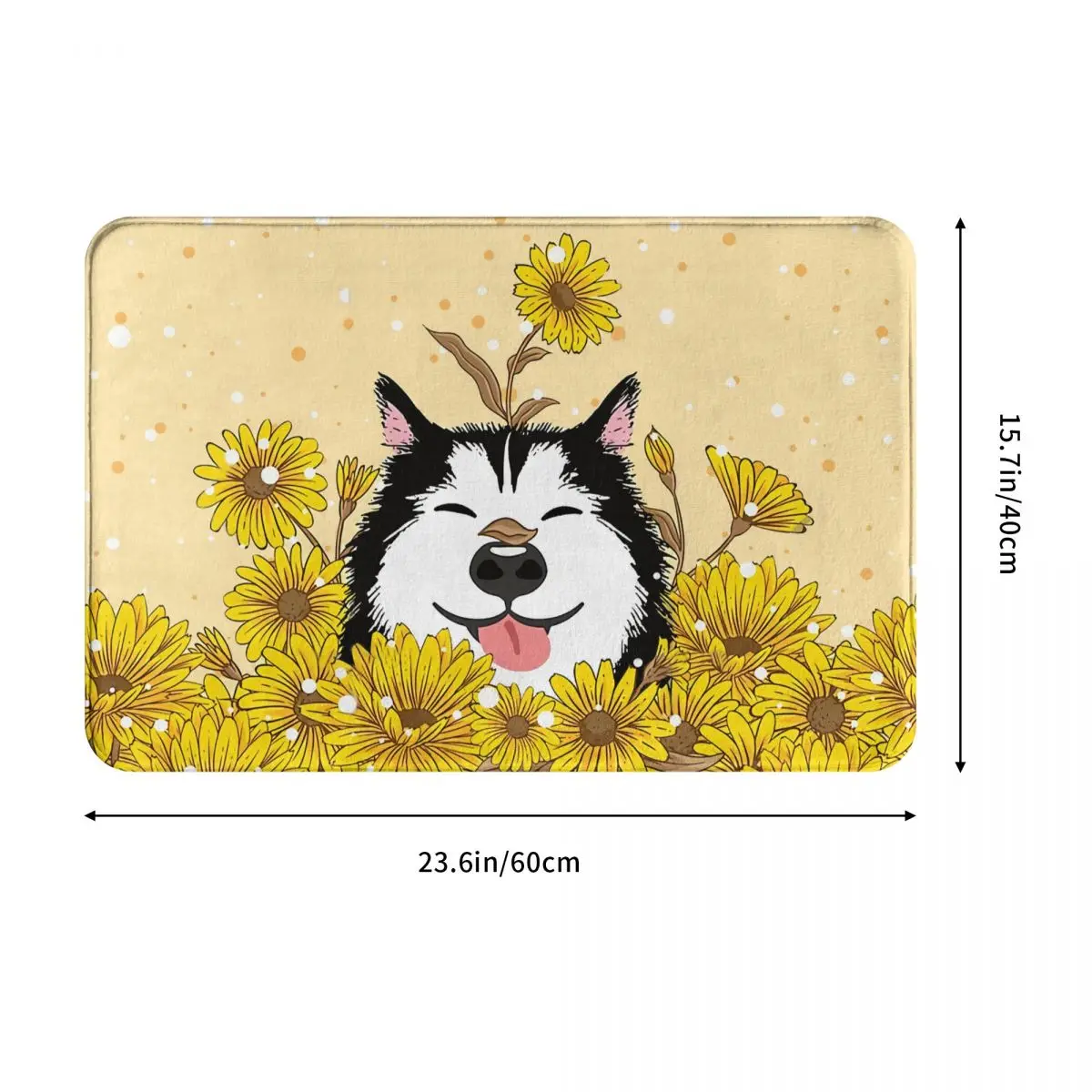 Антиколец Doormat Art Кухонный коврик с сибирской хаски и подсолнухами балконный ковер приветствия в спальне декоративный.