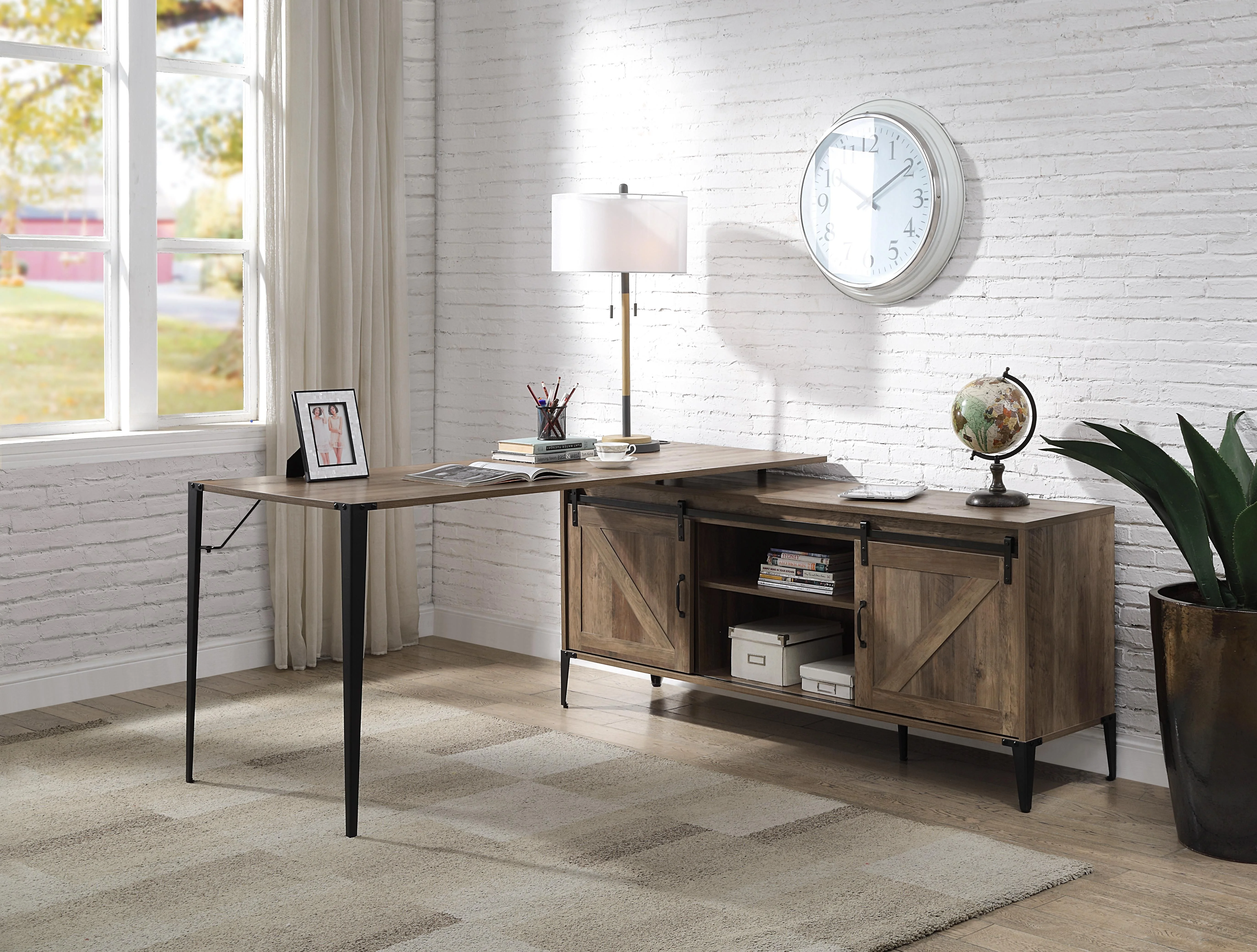 

Zakwani Writing Desk, Rustic Oak & Black Finish OF00002