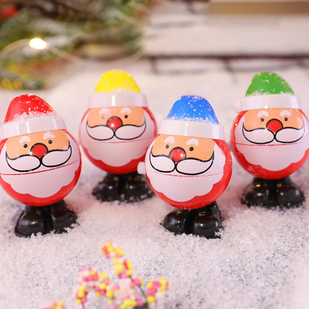 

6pcs Santa Claus Christmas Clockwork Holiday Party Supplies Christmas Walking Xmas Wind