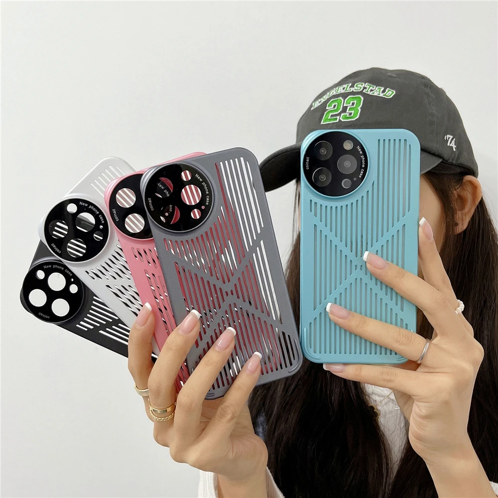 Модный летний чехол для телефона с рассеиванием тепла iPhone 13 12 11 Pro Max задняя крышка