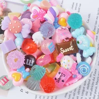 10 pcs resin simulation random candy mixed fudge marshmallow cream doll house decorations mobile phone shell decor accessories