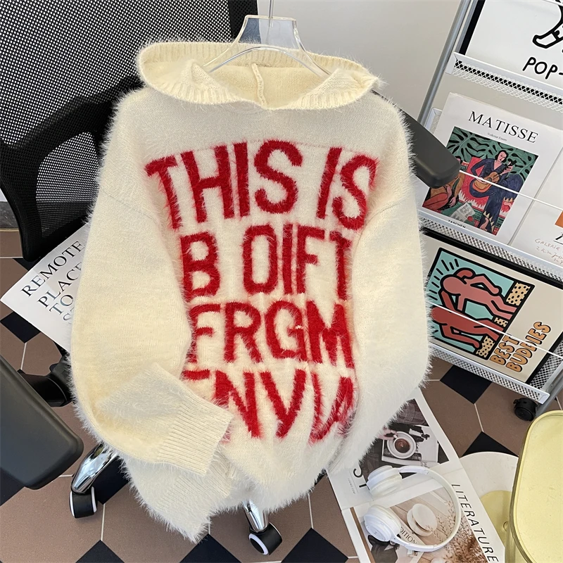 Американский модный бренд вязаная футболка с капюшоном мужская и женская