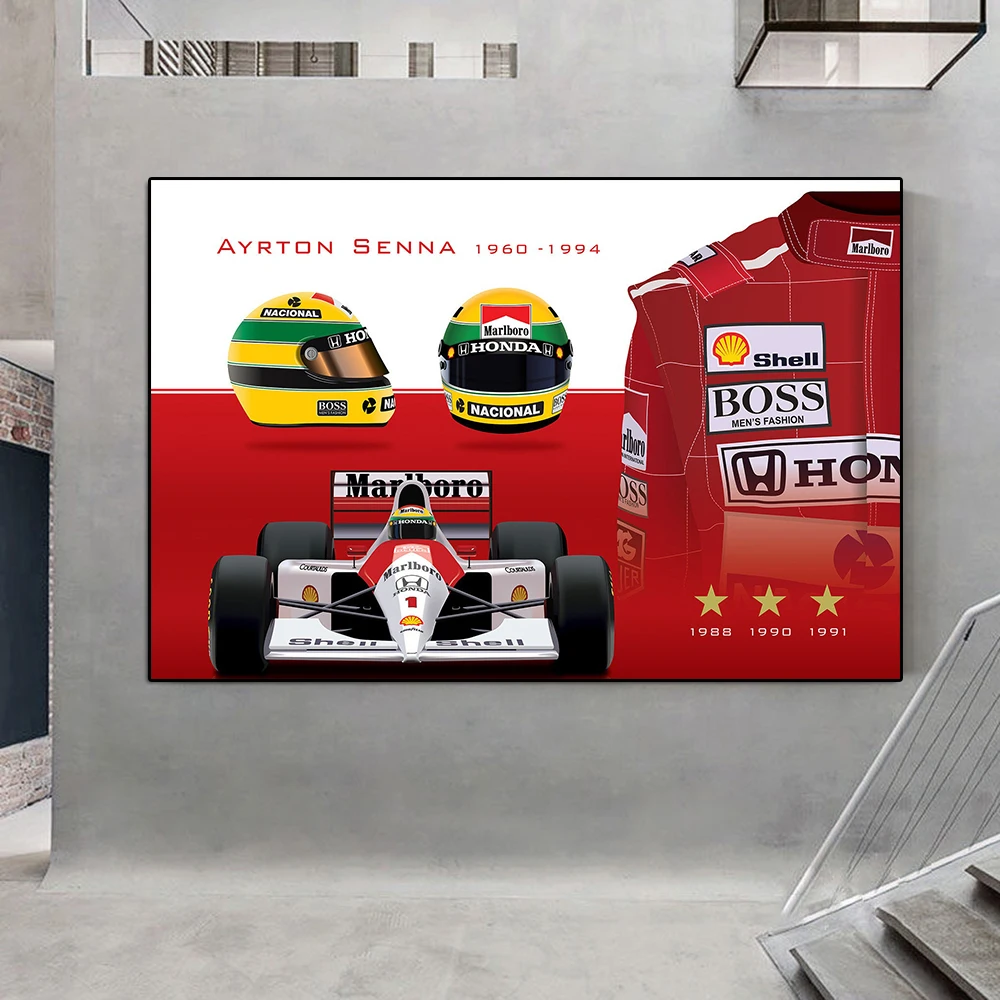 

Super Formula Grand Prix Legendary Racer Senna Poster And Print Racing World Champion Canvas Painting Club Wall Art Room Decor