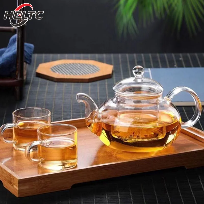 Термостойкий стеклянный чайник с заварочником чайный лист травяной кофейник
