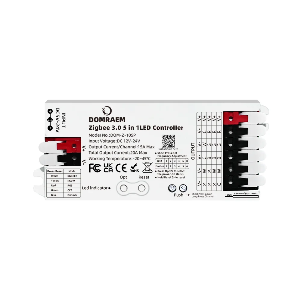

DOMRAEM Zigbee 3.0 RGB-контроллер для светодиодных лент
