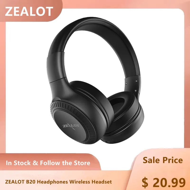 

Беспроводные наушники ZEALOT B20, Bluetooth 5,0, hi-fi звук с динамиком 30 мм, музыкальная стереогарнитура для телефона
