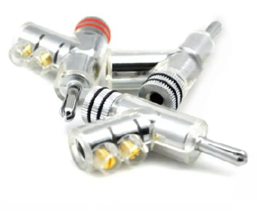 4 шт. высокопроизводительная родиевая вилка-банан с блокировкой Hi-Fi-Колонка для