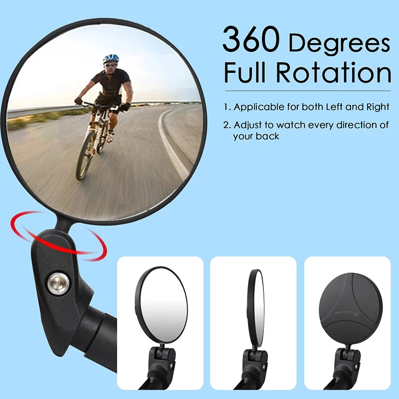 

Bike Rearview Mirror 360 Rotation Adjustable Cycling Rear View Road Bicycle Handlebar Mirrors Bike Accessories Bike Mirrors