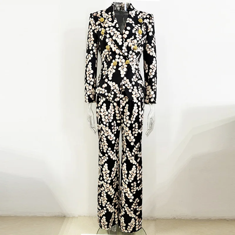 Уличная одежда модный дизайн комплекты костюмов женские брюки-клеш с зубчатым