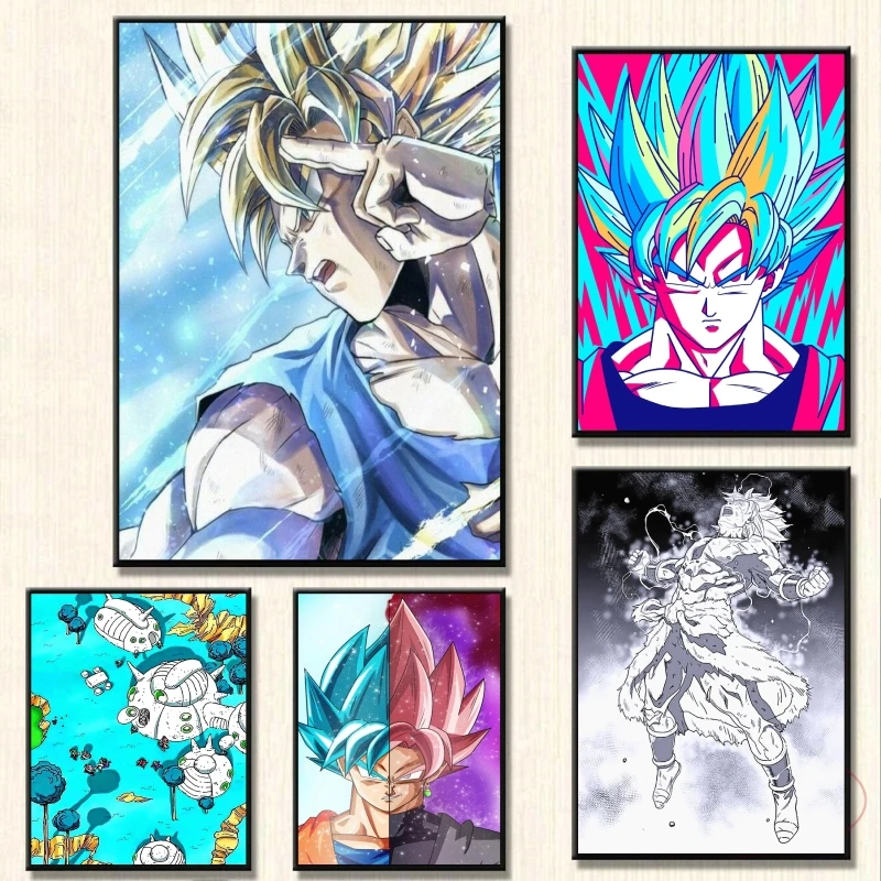 

Poster and Painting Ssj Goku Comics Pictures Wall Art Home Modular Prints Living Room Friends Gifts Decoration Paintings