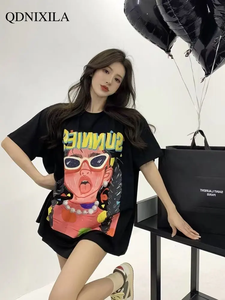 

Women's T-shirt Kawaii Anime Graphic T Shirts One Pieces Short Sleeve Tee New Outerwear Top Women Print T-shirts Oversize