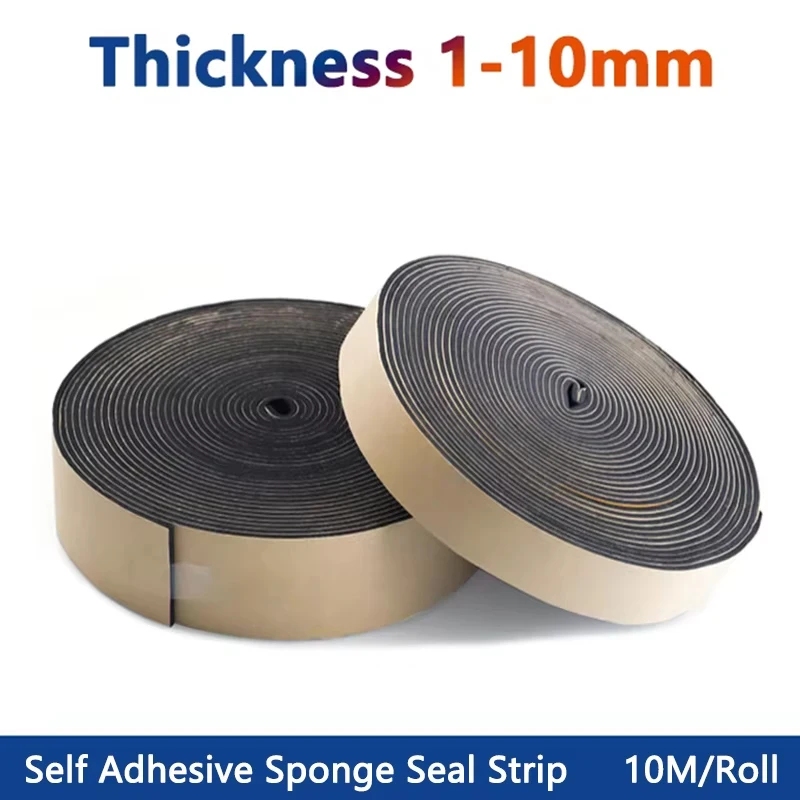Толщина 1-10 мм, самоклеящаяся губчатая уплотнительная лента, резиновая пена, прочный односторонний клей, звукоизоляционная уплотнительная прокладка для предотвращения столкновений