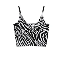 2022 summer new fashion comfortable and casual zebra print camisole women european and american bottoming outer top