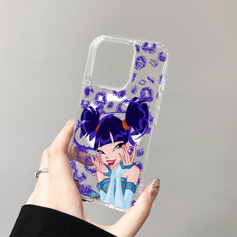 Фото Чехол W-Winxs C-Clubs Princess Mononoke Bloom Tecna для iPhone 17 Air 16 15 14 13 12 11 Pro Max, акриловый, с поддержкой беспроводной зарядки №5