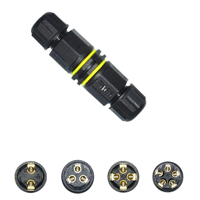 

Электрический водонепроницаемый разъем IP68, 2/3/4/5-контактный разъем для улицы, прямой быстрый винтовой разъем