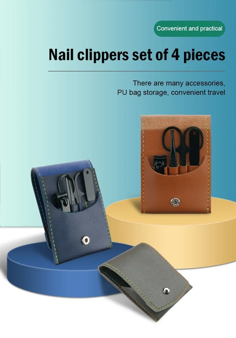 

Nail Clipper Set 4 Piece Scissors Nail File Nail Clipper Forceps Foldable Portable And Simple Nail Repair And Enhancement Tool